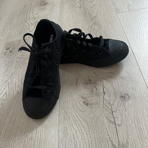 Converse All Star Chuck Taylor Black Monochrome Low Top. Youth Sz. 13/US
